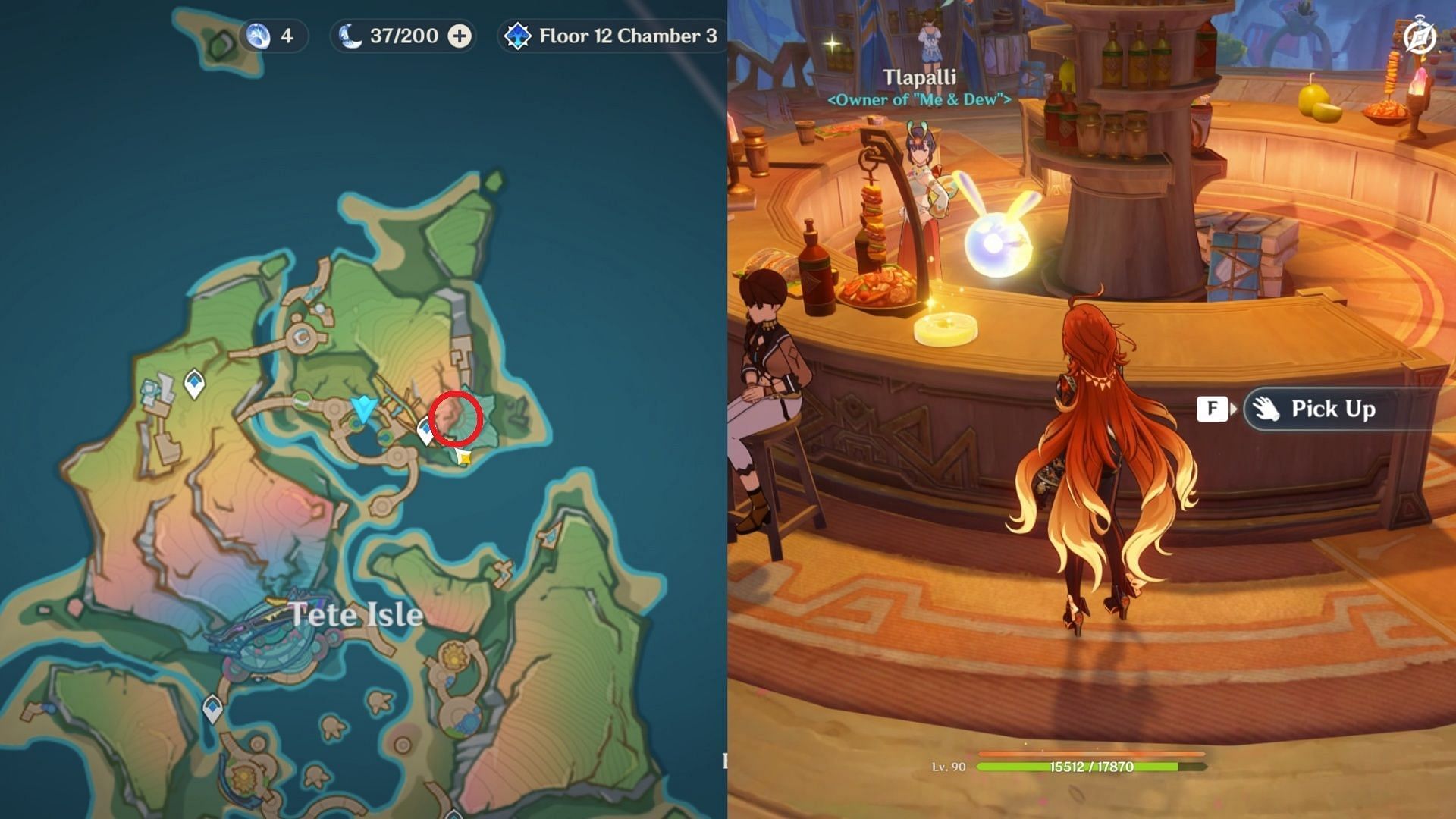 Radiant Spincrystal location in Tete Isle (Image via HoYoverse)